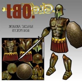 Magic Armor Warrior Middeleeuws karakter 3D-model