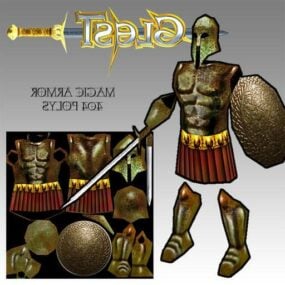 Personnage médiéval d'armure de guerrier modèle 3D