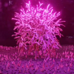 نموذج غابة الشجرة الأرجوانية السحرية ثلاثي الأبعاد