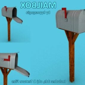 Home Wood Mailbox 3d model