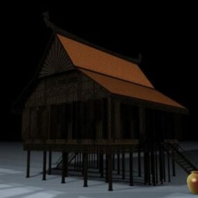 Tradiční malajský Villa House 3D model