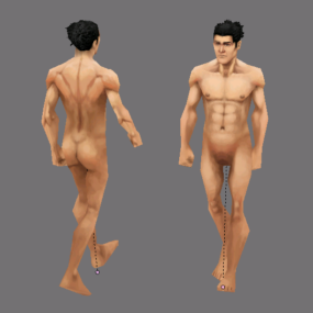 Modello 3d del corpo del personaggio dell'uomo sportivo