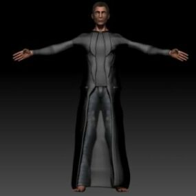 Männlicher Charakter im schwarzen Anzug 3D-Modell