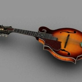 Modello 3d realistico dello strumento mandolino