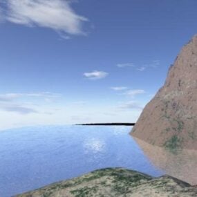 Paesaggio del terreno dell'isola 3 Modello 3d