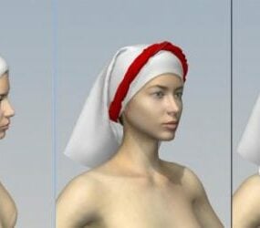 幻想女性角色与皇冠3d模型