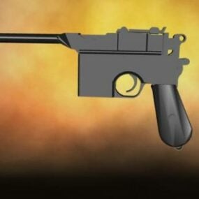 Senjata Pistol Tangan Mauser C96 model 3d