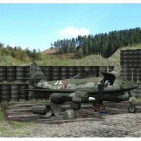 Avião de combate militar Me262 modelo 3d