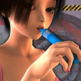 3D модель персонажа из мультфильма "Девушка с мехом"