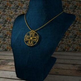 Bijoux collier croix en or modèle 3D