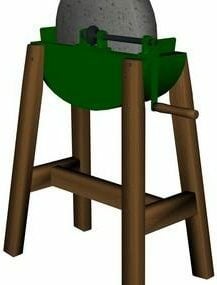 3D-Modell eines Barstuhls im alten Stil mit hoher Rückenlehne
