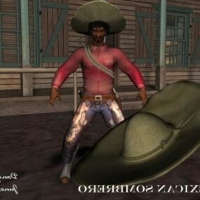 Sombrero Man Character 3d model