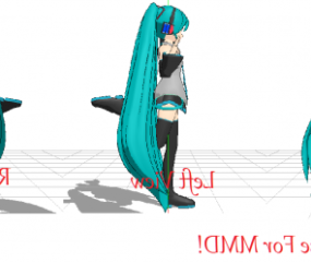 アニメの女の子悪のメイコ3Dモデル