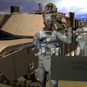 Model 3d Karakter Prajurit Manusia Militer