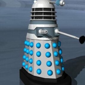 Mô hình 3d cỗ máy thời gian Dalek màu xanh