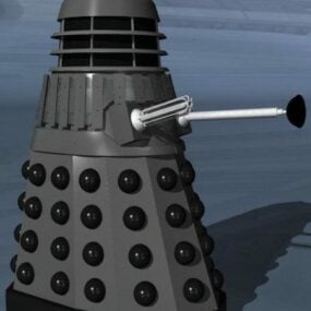 Mô hình 3d cỗ máy thời gian Dalek màu xám đậm