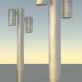 街路上のモダンな街灯柱3Dモデル