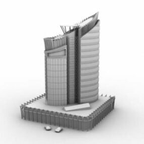 3д модель современного здания небоскреба
