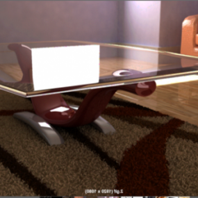 3д модель современного стола со стеклянной столешницей