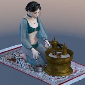 Personagem de menina de oração Modelo 3d
