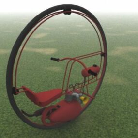 نموذج ثلاثي الأبعاد لدورة عجلة الدراجة الأحادية