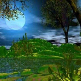 Paysage de la rivière Lune modèle 3D