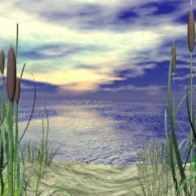 Lake Morning Landscape 3D model