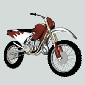Moto de sport peinte en rouge modèle 3D