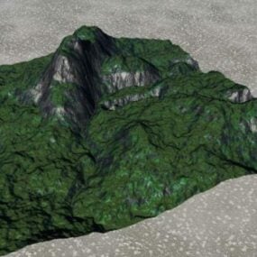 Modelo 3d de textura verde montanha