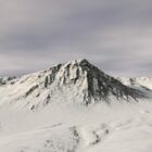Snow Mountain Grey Sky