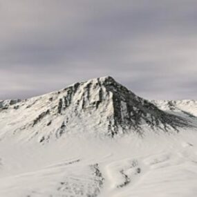 Snow Mountain Grey Sky 3d model