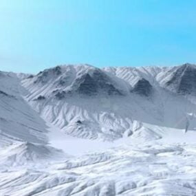 Snow Mountain With Sky 3d model