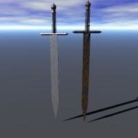 Movie Straight Sword Set 3d model