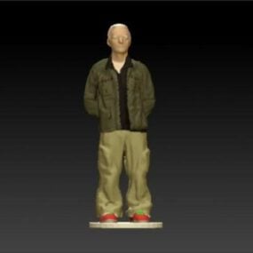 Stojan ve věku muž charakter 3D model
