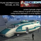 旅客シャトルの未来的な宇宙船