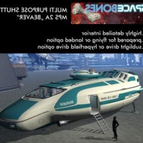 Passenger Shuttle Futuristic Spaceship 3d model