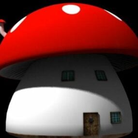 버섯 만화 집 3d 모델