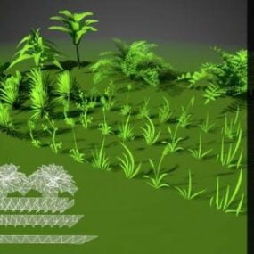 مدل سه بعدی درخت چمن گیاهی تلطیف شده