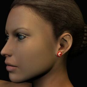 Meisjeskarakter met oorbel 3D-model