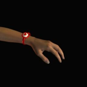 Menschlicher Arm mit Armbanduhr 3D-Modell