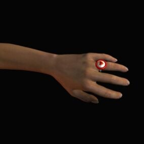 3д модель человеческой руки с кольцом