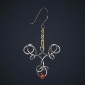 Knot Earrings Decoration 3d model