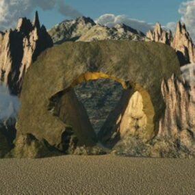 3D model krajiny mystické jeskyně