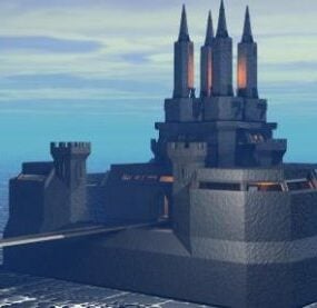 Castle Stationsbyggnad 3d-modell