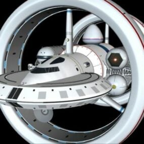 भविष्यवादी नासा वार्प स्टेशन अंतरिक्ष यान 3डी मॉडल