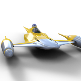 Model 3d Kendaraan Pesawat Pribadi Futuristik