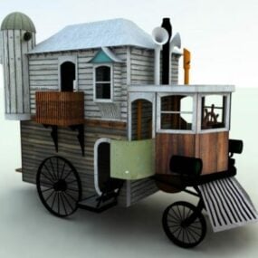 Winkelwagen Voertuig Huisvorm 3D-model
