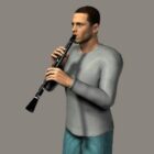 L'uomo suona il clarinetto