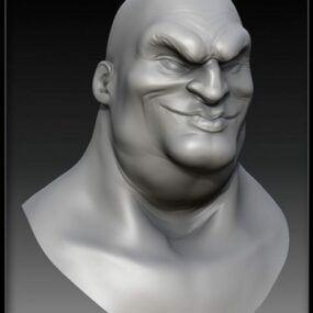変な顔の男のキャラクター3Dモデル