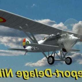 מטוס מדחף וינטג' ניופורט דלאג' דגם תלת מימד